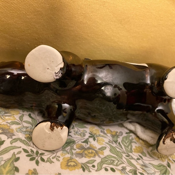 Rhino Lover? Treacle Glaze Rhinoceros Yellow Ceramic Figurine Hand Crafted - Picture 7 of 8